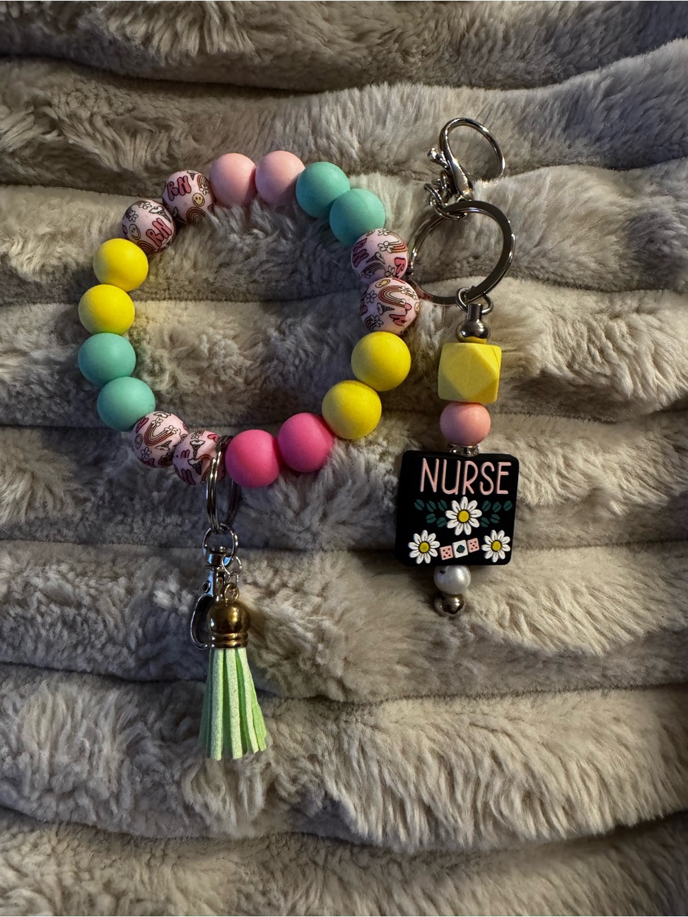 Nurse keychain Bracelet and Keychain Set